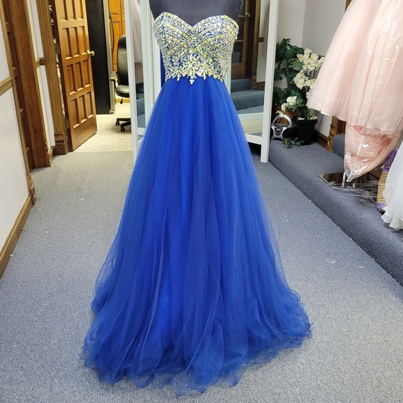BLUSH PROM BLUE BALLGOWN DRESS - Picture 1 of 12